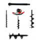 Pachet motoburghiu pamant, German Meister 8 Cp, 8000 Rpm, set burghie pamant 100, 150, 200 si 300mm si prelungitor burghiu 100mm