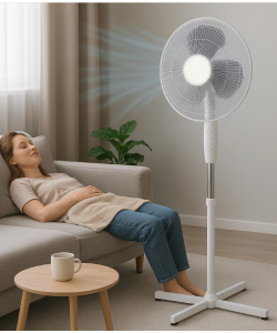 Ventilator cu picior HAUSBERG XB-110, 55w, 16 inch, 3 viteze, oscilatie, inaltime reglabila, Alb Ventilator cu picior HAUSBERG XB-110, 55w, 16 inch, 3 viteze, oscilatie, inaltime reglabila, Alb