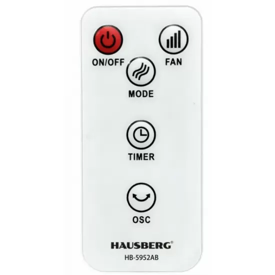 Ventilator Turn cu Telecomanda HAUSBERG HB-5952AB, 55W, 3 Viteze, 38 inch, LED, Temporizator, Oscilatie, Maner transport, Alb Ventilator Turn cu Telecomanda HAUSBERG HB-5952AB, 55W, 3 Viteze, 38 inch, LED, Temporizator, Oscilatie, Maner transport, Alb