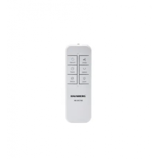Ventilator Turn Digital cu Telecomanda HAUSBERG HB-5957AB, 65W, 12 Viteze, Temporizator, Ioni negativi, Oscilatie, LED, 4 Programe, Alb