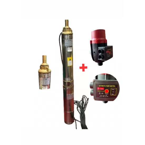 Pompa Submersibila Cupru DRK, Model 4STM4-8,1.1 kW + Presostat Electronic DRK, Model PC-13a Pompa Submersibila Cupru DRK, Model 4STM4-8,1.1 kW + Presostat Electronic DRK, Model PC-13a