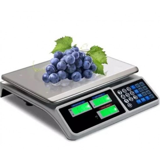 Cantar Electronic Digital Comercial 40KG, Afisaj LCD, Otel Inoxidabil