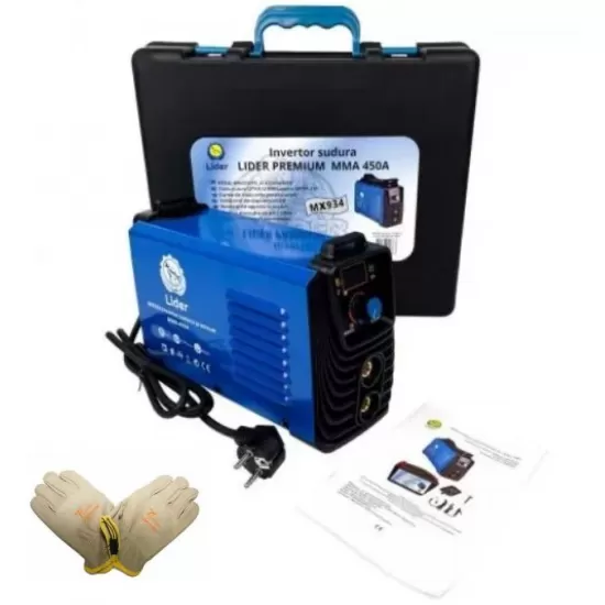 Aparat de sudura ,Invertor de Sudura Lider MMA450A, Display Electronic + PALMARI SUDURA PIELE