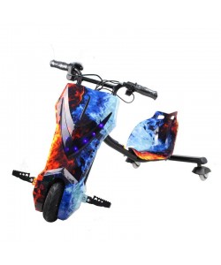 Tricicleta Electrica Drift pentru Copii – Model Fire & Ice cu LED-uri Albastre