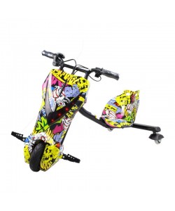 Tricicleta Electrica Drift pentru Copii – Model Graffiti Skull Joker cu LED-uri