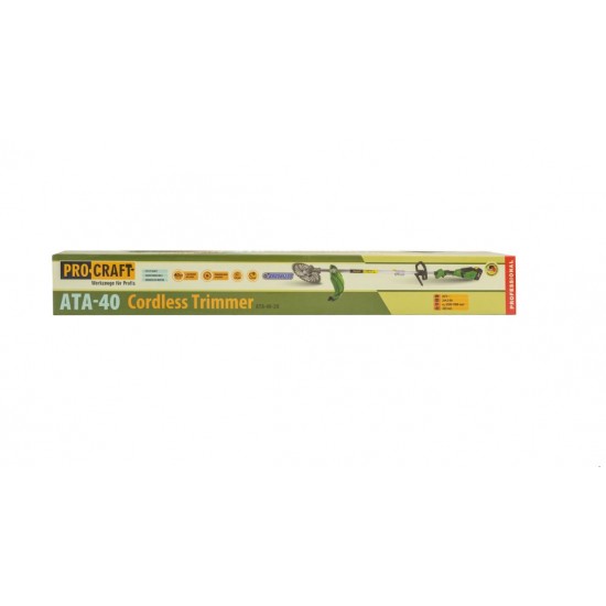 ATA-40 Trimmer pentru tuns iarbă pe acumulator PROCRAFT 2 x acumulatori 20V/4Ah 5000 rpm
