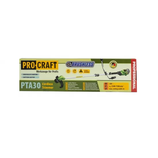 Trimmer pentru tuns iarba pe acumulator PROCRAFT PTA30 5500 – 7500 rpm NU contine acumulator si incarcator