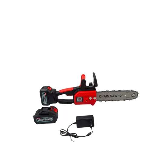 Mini Drujba German Meister 128V, 8Ah, cu 2 Acumulatori, Lama 20CM, Rosie