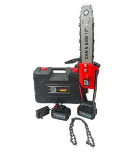 Mini Drujba German Meister 128V, 8Ah, cu 2 Acumulatori, Lama 20CM, Rosie