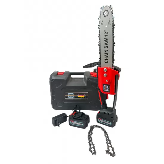 Mini Drujba German Meister 128V, 8Ah, cu 2 Acumulatori, Lama 20CM, Rosie