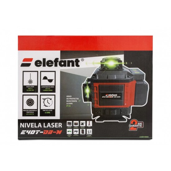 Nivela Laser 4D ELEFANT E4DT-DB-M 3D – 3 x 360° (12 linii), 4D – 4 x 360° (16 linii)