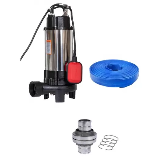 Pompa apa murdara cu tocator WQW-1500D-F PRO, 1100W, 19800 l/h + furtun pvc 50m + cuple Blade Pompa apa murdara cu tocator WQW-1500D-F PRO, 1100W, 19800 l/h + furtun pvc 50m + cuple Blade