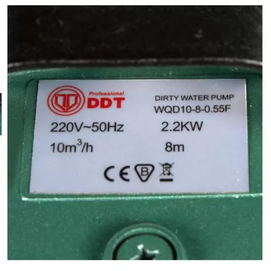 Pompa submersibila apa murdara, cu plutitor, fara tocator, DDT, WQD10, 2200 W, 10 m³/h, 8 m Pompa submersibila apa murdara, cu plutitor, fara tocator, DDT, WQD10, 2200 W, 10 m³/h, 8 m