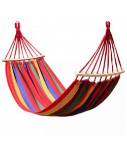 Hamac din Bumbac, 190×80 CM, 150KG rezistenta, Distantiere Lemn, Rucsac Transport