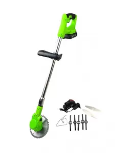 Trimmer electric multifunctional fara fir 48V, cu set de accesorii pentru taiere si intretinere gazon si arbusti Trimmer electric multifunctional fara fir 48V, cu set de accesorii pentru taiere si intretinere gazon si arbusti
