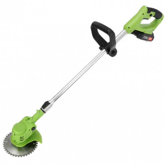 Motocoasa electrica cu 2 acumulatori 48V 18000 rpm brat ajustabil, 7 lame, 1 disc vidia