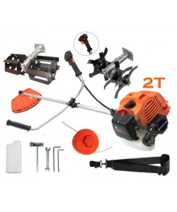 Motocoasa PALMiRA, 6CP, motor 2 timpi benzina, 52cc, 11.000RPM, + sistem taiere, BUNDLE Cultivator+Prasitoare