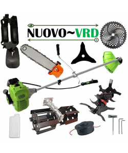 Motocoasa NUOVO-VRD Green Fuel-Efficient 3.4CP, Disc Vidia, Disc Stea, accesorii incluse + CULTIVATOR, CAP DRUJBA, PRASITOARE