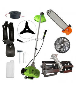 Motocoasa NUOVO-VRD Green Fuel-Efficient 3.4CP, Disc Vidia, Disc Stea, accesorii incluse + PRASTIOARE, CAP DRUJBA