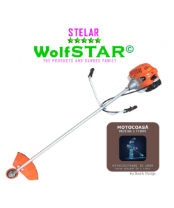 Motocoasa WolfSTAR© motor 2 timpi ALP, 6CP, 52cc, 11.000RPM + sistem taiere, Bundle 3*Disc Vidia230