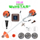 Motocoasa WolfSTAR© motor 2 timpi ALP, 6CP, 52cc, 11.000RPM + sistem taiere, Bundle 3*Disc Vidia230