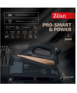 Fier de calcat Aurum cu statie Zilan ZLN4261 Negru, putere 3000W, incalzire in 35 secunde, sistem de auto oprire