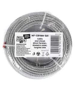 Cablu otel zincat Micul Fermier, diametru 6mm, lungime 25m Cablu otel zincat Micul Fermier, diametru 6mm, lungime 25m