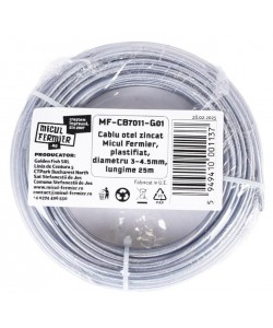 Cablu otel zincat Micul Fermier, plastifiat, diametru 3-4.5mm, lungime 25m