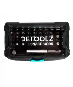 Set biti Detoolz, 32 de piese, cu prelungitor magnetic, material Cr-V Set biti Detoolz, 32 de piese, cu prelungitor magnetic, material Cr-V