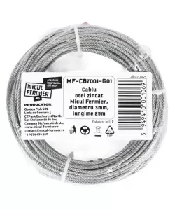 Cablu otel zincat Micul Fermier, diametru 3mm, lungime 25m