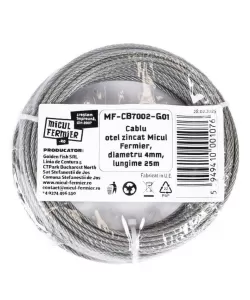 Cablu otel zincat Micul Fermier, diametru 4mm, lungime 25m Cablu otel zincat Micul Fermier, diametru 4mm, lungime 25m
