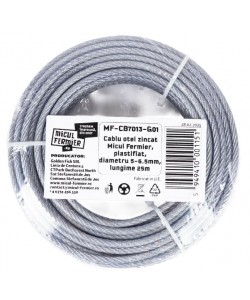 Cablu otel zincat Micul Fermier, plastifiat, diametru 5-6.5mm, lungime 25m