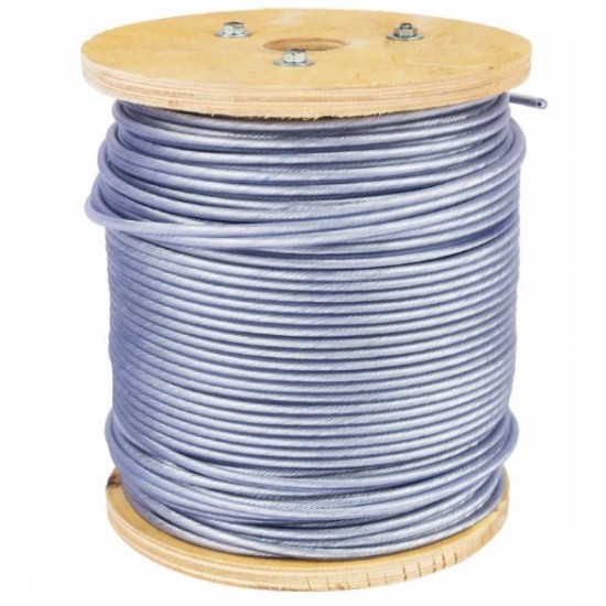 Tambur cablu otel zincat Micul Fermier, plastifiat, diametru 2-3.5mm, lungime 100m