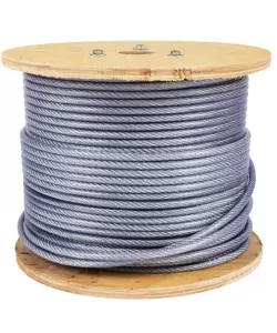 Tambur cablu otel zincat Micul Fermier, plastifiat, diametru 4-5.5mm, lungime 100m Tambur cablu otel zincat Micul Fermier, plastifiat, diametru 4-5.5mm, lungime 100m