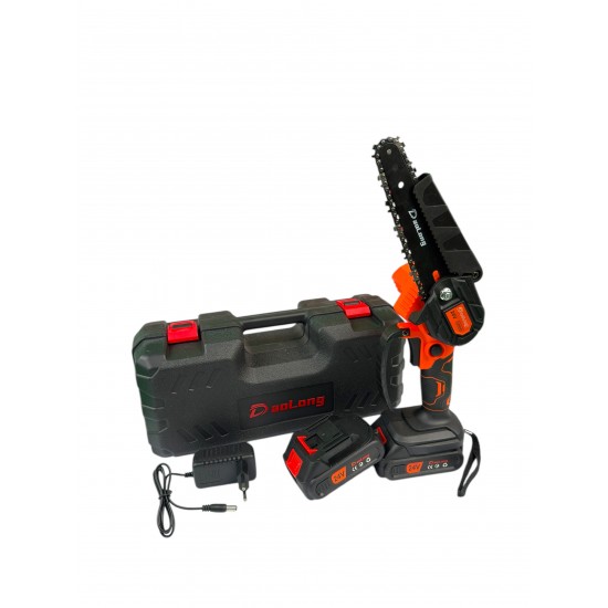 Mini drujba cu Lant Portabil Daolong 24V – Kit Complet 2 Baterii +Incarcator + Geanta