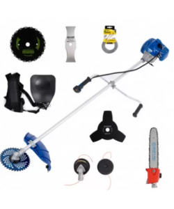 Motocoasa benzina Craft Tech 5800 Profi, 11 Accesorii, 5.8 CP, 4.3 kW, motor 2 timpi, functie Easy Start, albastru