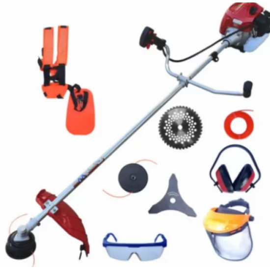 Motocoasa benzina Craft Tech 6100 Ultra, 8 Accesorii, 6 CP, 4.5kW, motor 2 timpi, functie Easy Start, Rosu