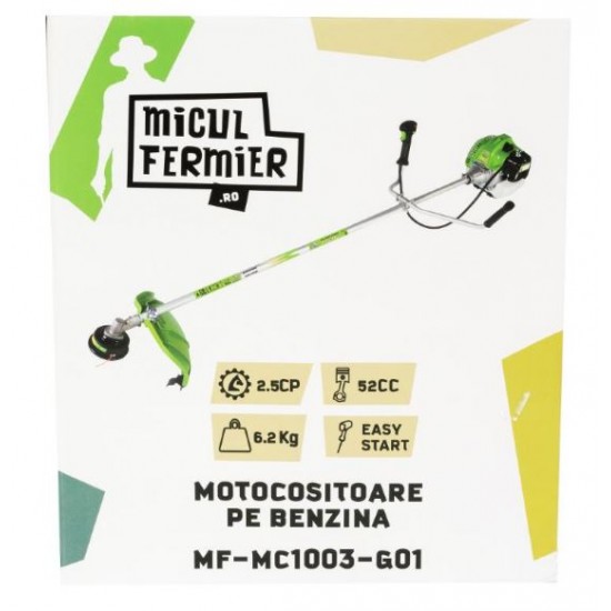 Motocositoare Micul Fermier 2.5CP, 52CC, motor benzina 2T, pornire rapida, 3 accesorii, tija 28mm