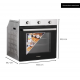 Cuptor incorporabil Hausberg HB-8053IN, Electric, Putere 2225 W, 71 l, 6 Functii, Ventilatie, Timer, Clasa A, Negru/Inox