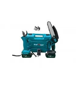 Pachet pentru Gradinarit, Kraft Royal , Foarfeca + Mini Drujba, 36V, 8Ah, 2 Acumulatori, 2 lanturi + lame de rezerva Pachet pentru Gradinarit, Kraft Royal , Foarfeca + Mini Drujba, 36V, 8Ah, 2 Acumulatori, 2 lanturi + lame de rezerva