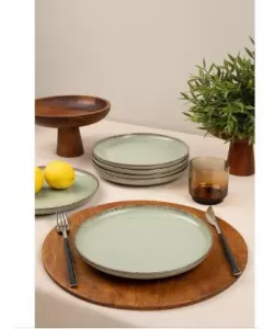 Serviciu de masa Kutahya Porselen Moderna 18 piese pentru 6 persoane din Portelan Verde Serviciu de masa Kutahya Porselen Moderna 18 piese pentru 6 persoane din Portelan Verde