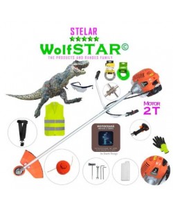 COASaZiLLA SET Motocoasa WolfSTAR© motor 2 timpi ALP, 6CP, 52cc, 11.000RPM + sistem taiere, EXTRA Accesorii