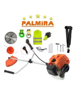 Motocoasa PALMiRA cu motor pe benzina, 2 Timpi, 6CP, 11.000RPM, 52cc + 14 Accesorii, 1xDisc Vidia230 Motocoasa PALMiRA cu motor pe benzina, 2 Timpi, 6CP, 11.000RPM, 52cc + 14 Accesorii, 1xDisc Vidia230