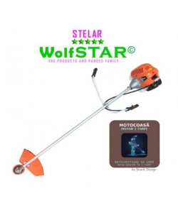 Motocoasa WolfSTAR© motor benzina 2 timpi ALP, 6CP, 52cc, 11.000RPM + sistem taiere