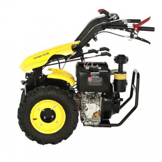 ProGARDEN Campo U12E motocultor multifunctional 12CP, diesel, pornire electrica, 3+2 viteze, reductor
