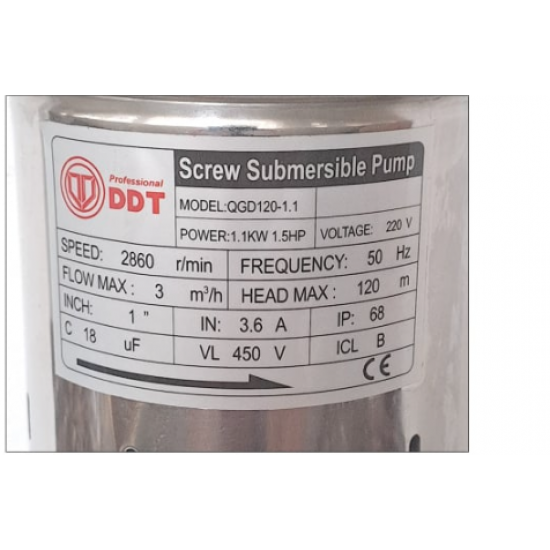 Pachet  Pompa submersibila, DDT, QGD120 , 1.1 kW, Inox, 3 m³/h, 120 + Prescontrol LS6