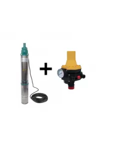 Pachet Pompa submersibila de mare adancime, DDT, QJD120-1.5, 1500 W, Inox, 8 + Presostat electronic automat DDT LS6, 1.1kW