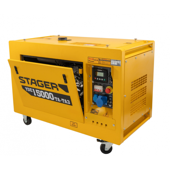 Generator profesional Stager YDE15000TA-TA3, 11.5 kW, DualPower 230-400V, insonorizat, diesel, 3000rpm, pornire electrica