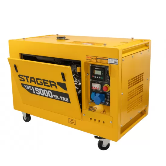 Generator profesional Stager YDE15000TA-TA3, 11.5 kW, DualPower 230-400V, insonorizat, diesel, 3000rpm, pornire electrica