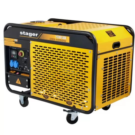 Stager YDE12E Generator open-frame 10kVA, 39A, 3000rpm, monofazat, diesel, pornire electrica